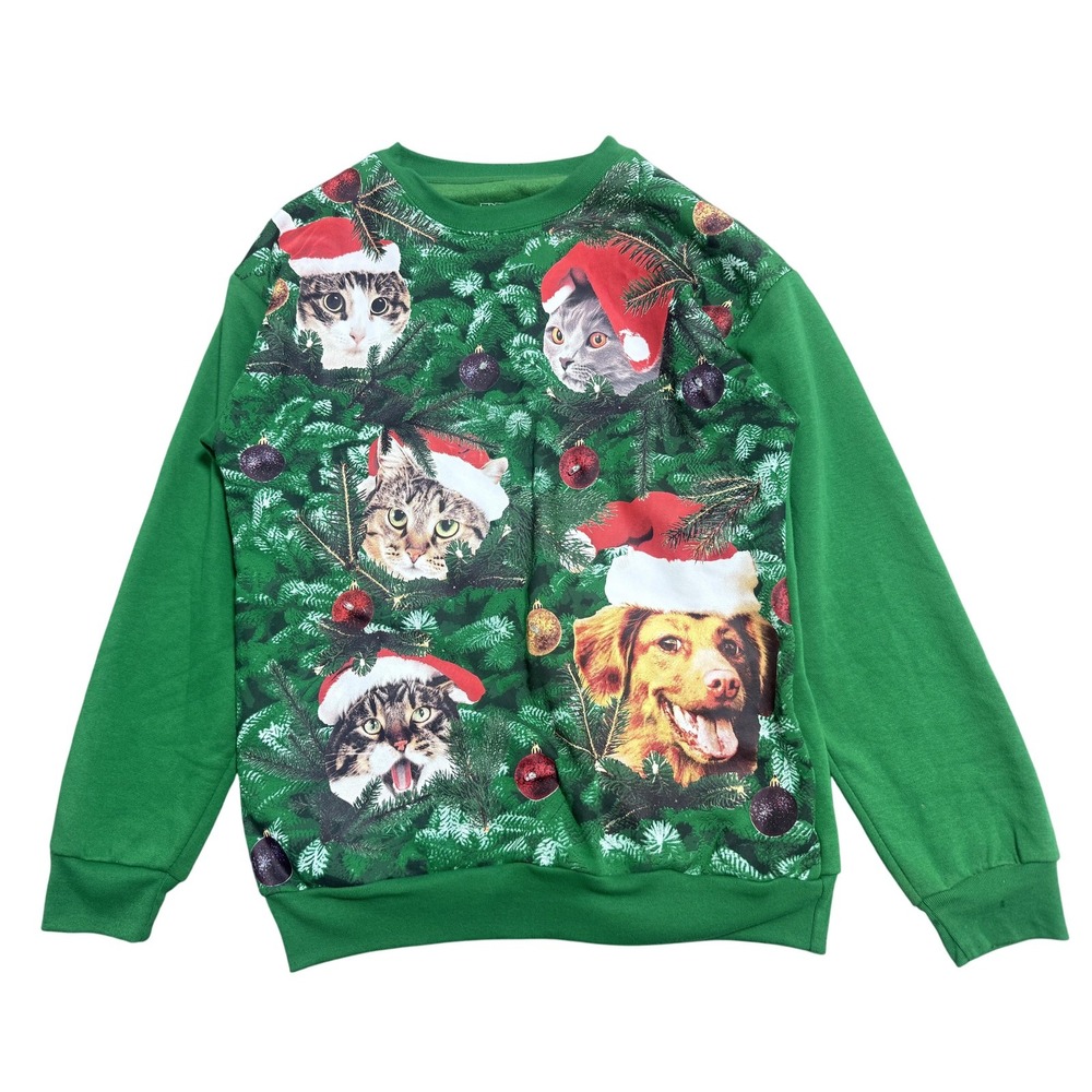 Freeze Sweatshirt Unisex Small Green Light Up Christmas Cat‎ Dog Santa Ugly Pet